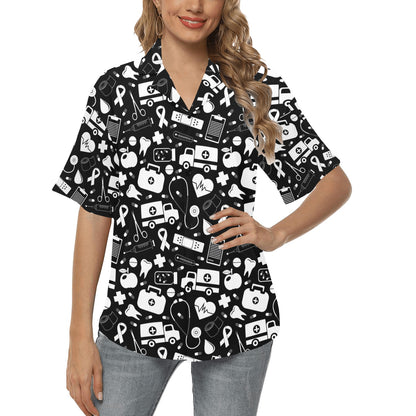Medical Pattern Print Design 01 Women's Hawaiian Shirt