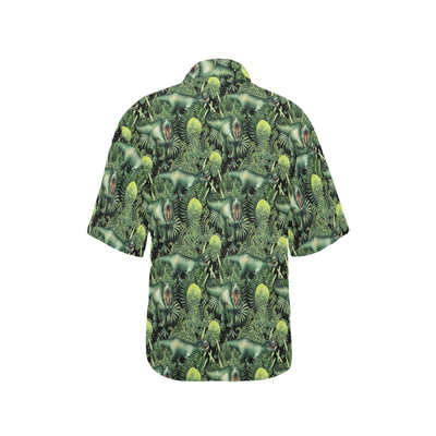 Dinosaur T Rex Print Pattern Women's Hawaiian Shirt