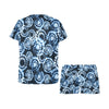 Tie Dye Dark Blue Print Design LKS306 Women's Short Pajama Set