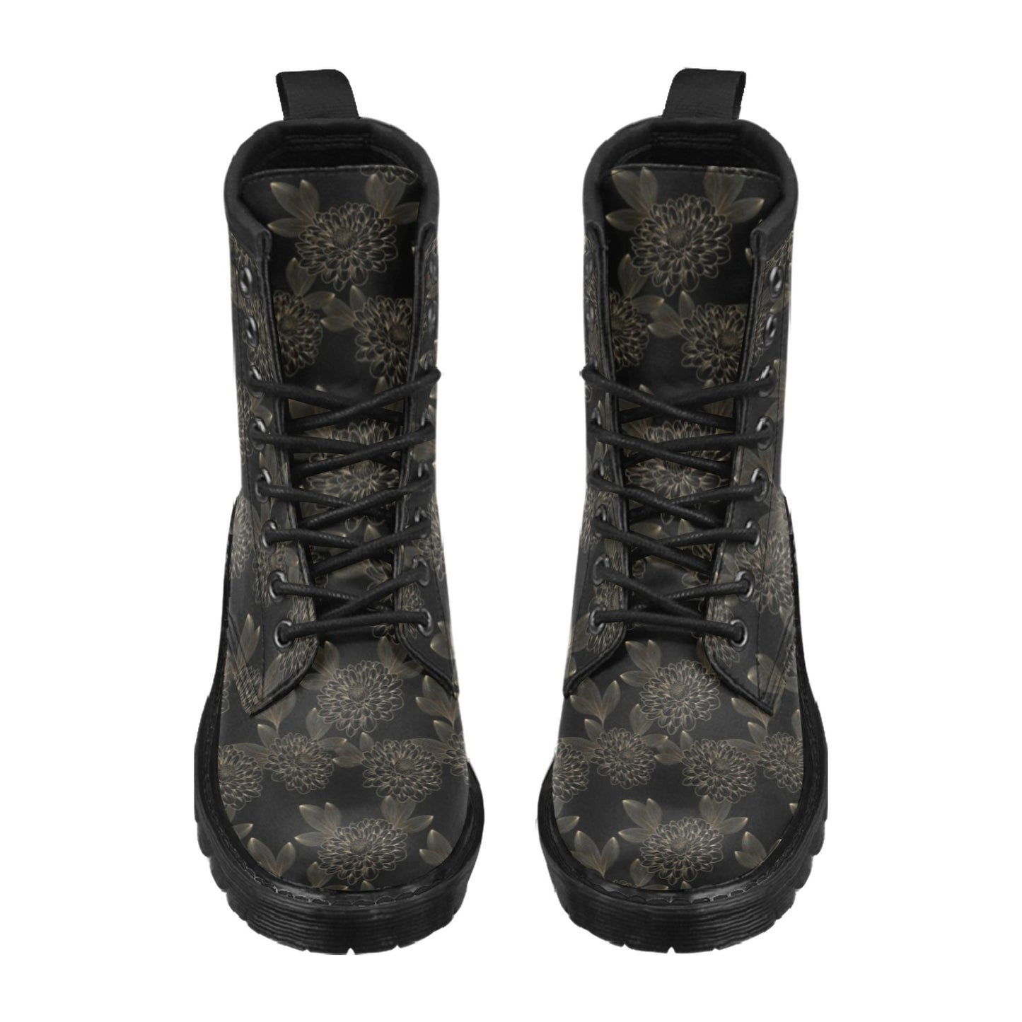 Dahlia Pattern Print Design DH04 Women's Boots