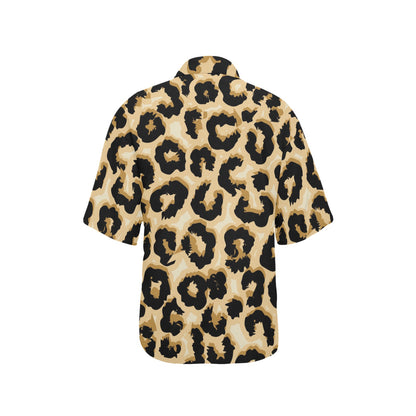Jaguar Skin Pattern Print Design 02 Women's Hawaiian Shirt