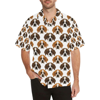St Bernards Print Design LKS301 Men's Hawaiian Shirt