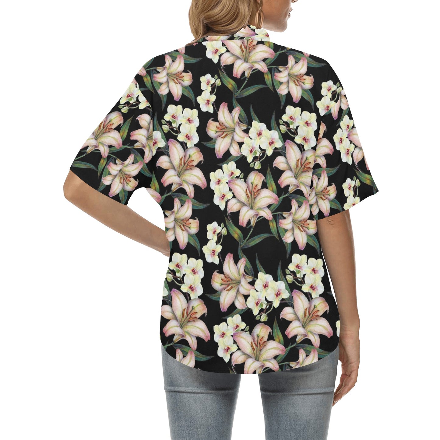 Lily Pattern Print Design LY03 Women's Hawaiian Shirt