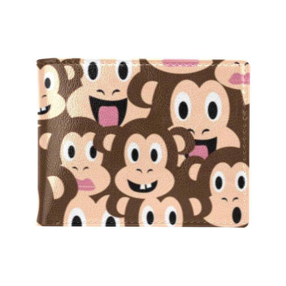 Emoji Monkey Print Pattern Men's ID Card Wallet