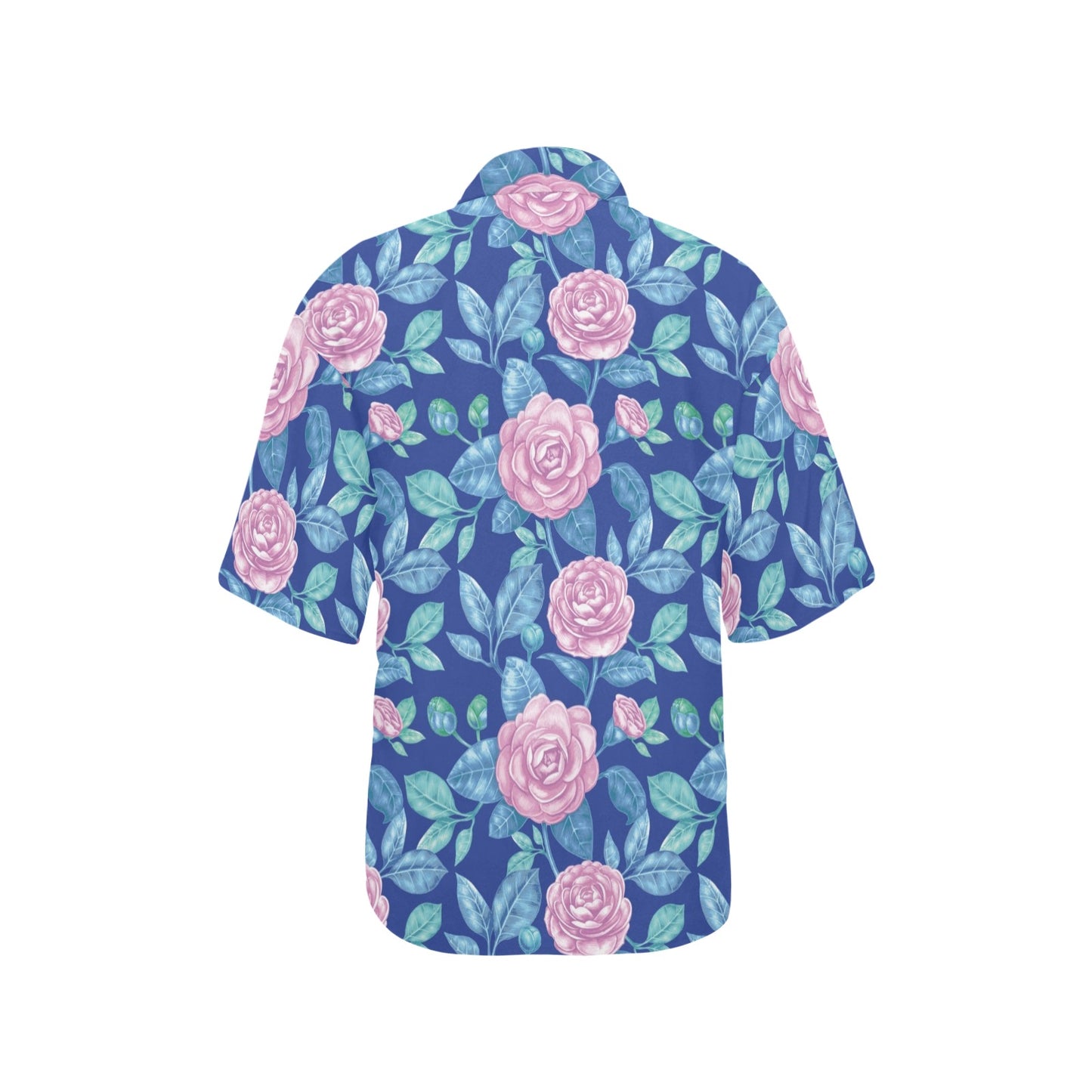 Camellia Pattern Print Design CM05 Women's Hawaiian Shirt