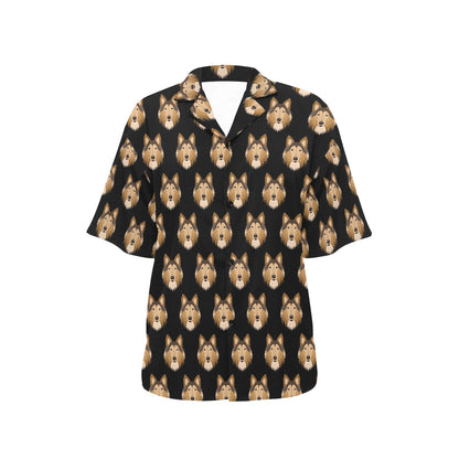 Collies Pattern Print Design 01 Women's Hawaiian Shirt