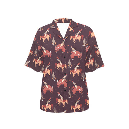 Rodeo Pattern Print Design A01 Women's Hawaiian Shirt