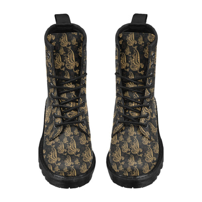 Owl Tribal Polynesian Design Print Women's Boots