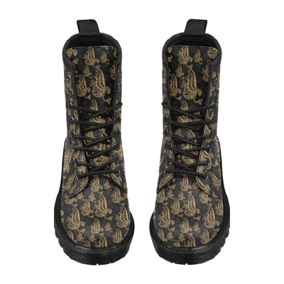 Owl Tribal Polynesian Design Print Women's Boots
