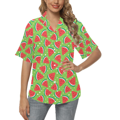 Watermelon Pattern Print Design WM05 Women's Hawaiian Shirt