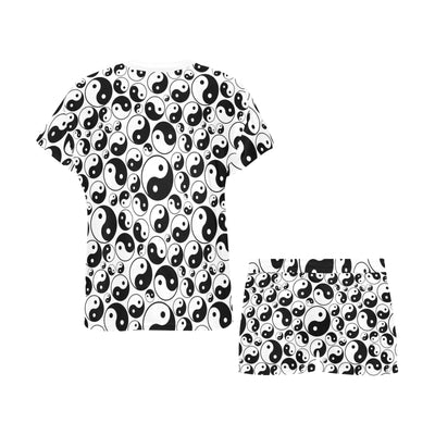 Yin Yang Print Design LKS302 Women's Short Pajama Set