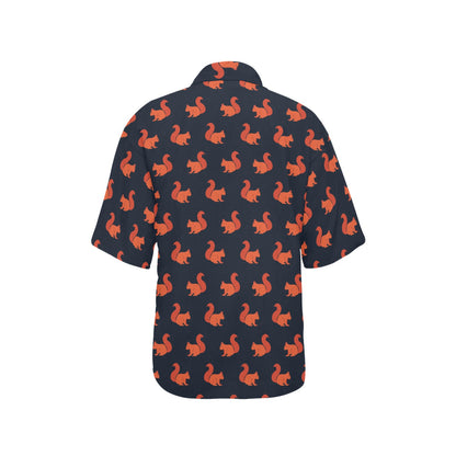 Squirrel Print Design LKS306 Women's Hawaiian Shirt