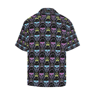 Skull 3D Colorful Print Design LKS309 Men's Hawaiian Shirt