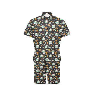 Camper marshmallow Camping Design Print Men's Romper