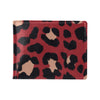 Cheetah Red Print Pattern Men's ID Card Wallet
