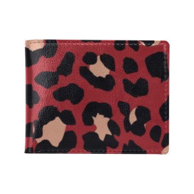 Cheetah Red Print Pattern Men's ID Card Wallet