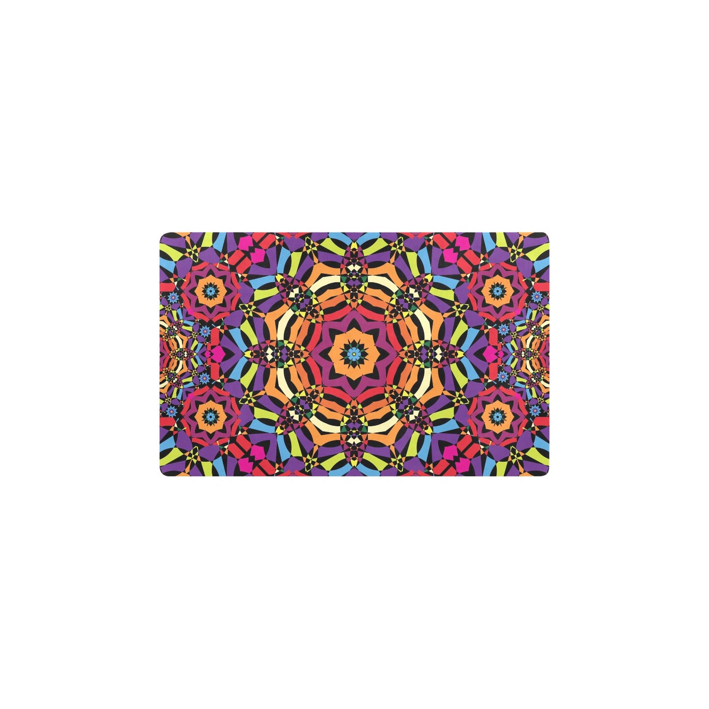 Kaleidoscope Pattern Print Design 01 Kitchen Mat
