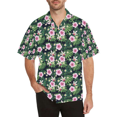 Hibiscus Tropical Print Design LKS309 Men's Hawaiian Shirt