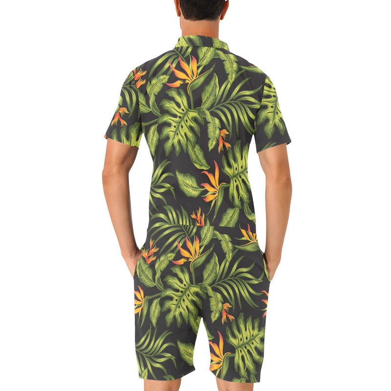 Bird Of Paradise Pattern Print Design BOP013 Men's Romper