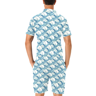 Wave Japan Style Print Design LKS304 Men's Romper