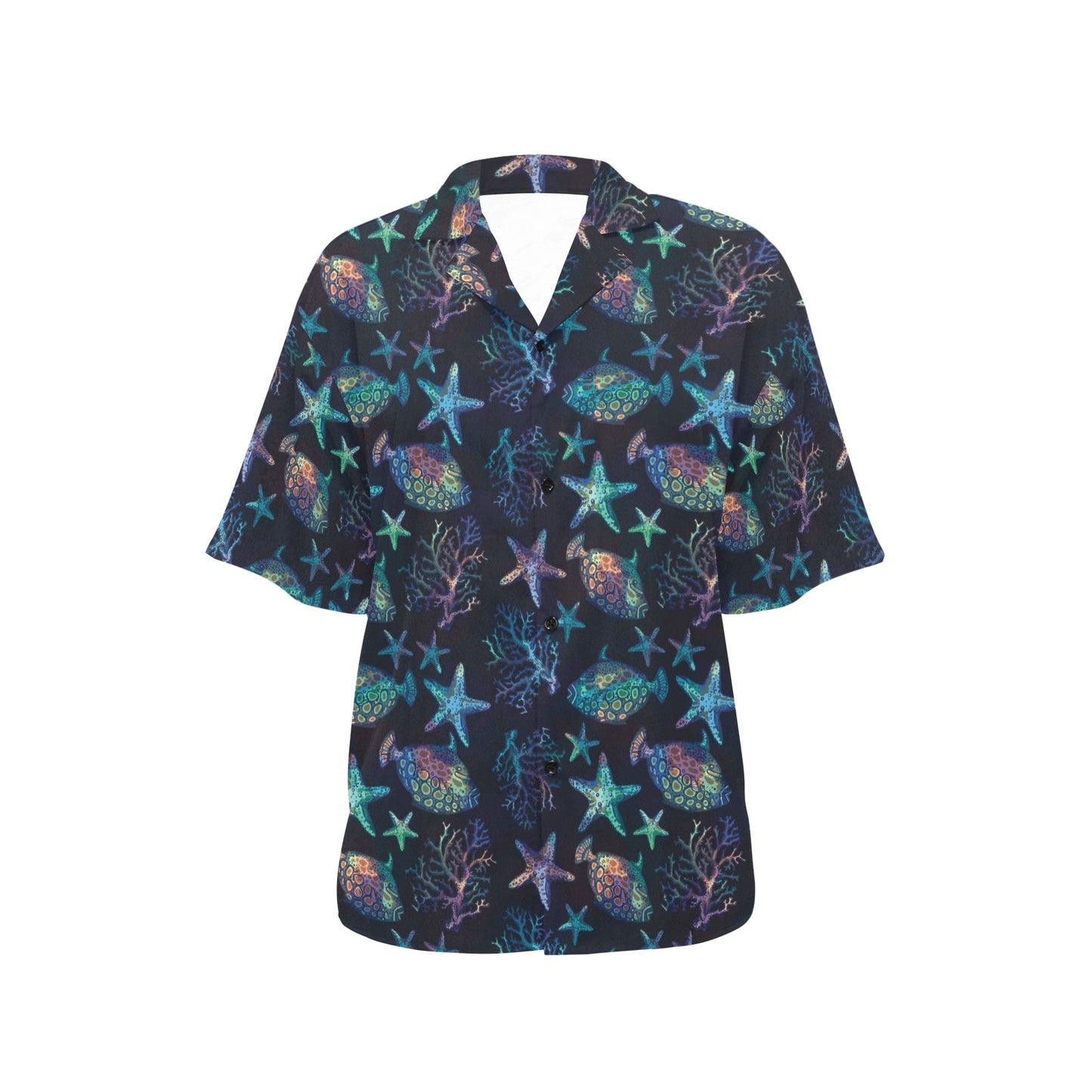 Starfish Pattern Print Design 01 Women's Hawaiian Shirt