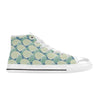 Wave Japan Style Print Design LKS302 High Top Women's White Shoes