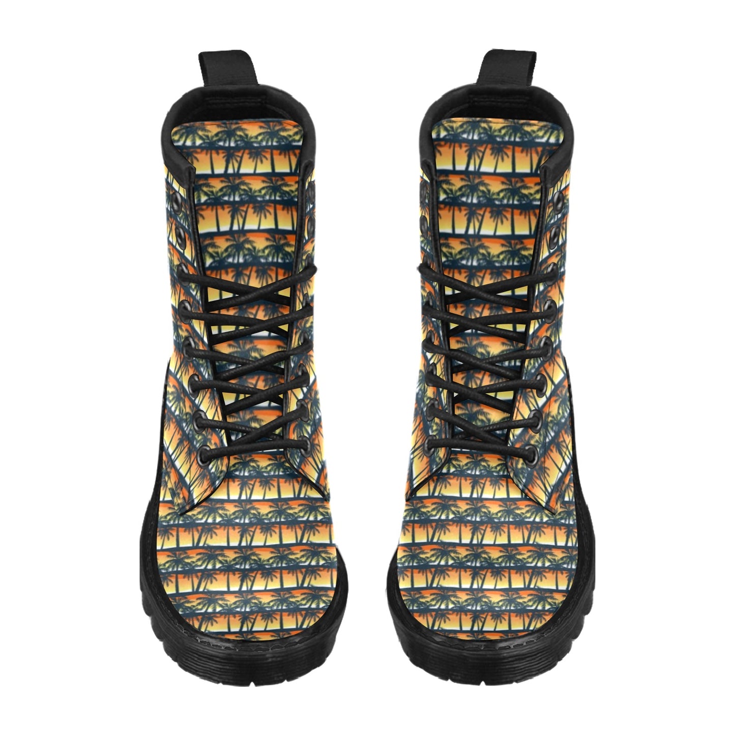 Palm Tree Sunset Design Print Women's Boots