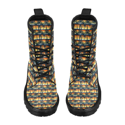 Palm Tree Sunset Design Print Women's Boots