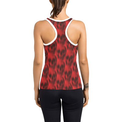 Skull Red Print Design LKS306 Women's Racerback Tank Top