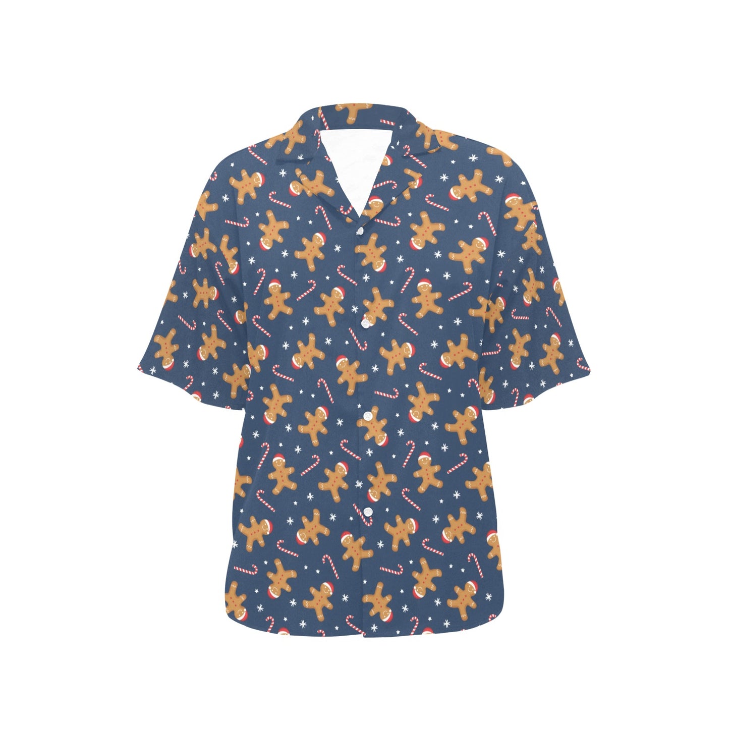 Gingerbread Pattern Print Design 01 Women's Hawaiian Shirt