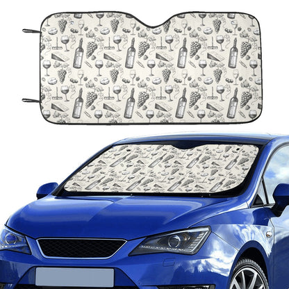 Wine Themed Print Design LKS306 Car front Windshield Sun Shade