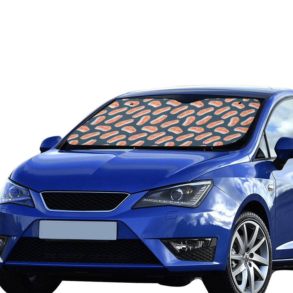 Salmon Steak Print Design LKS306 Car front Windshield Sun Shade