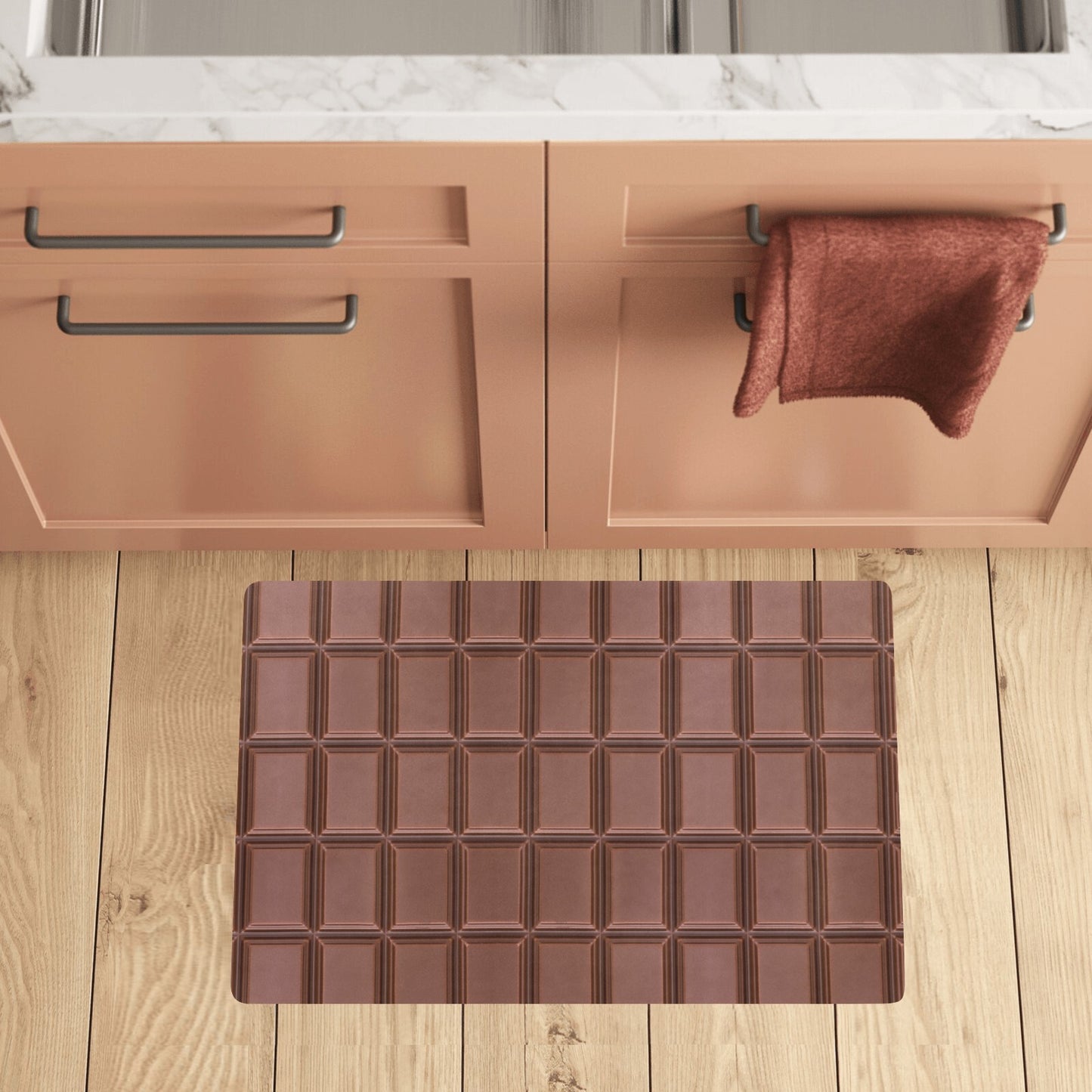Chocolate Pattern Print Design 03 Kitchen Mat