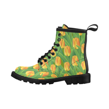 Tulip Orange Pattern Print Design TP07 Women's Boots