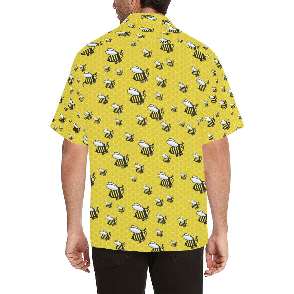 Bee Cute Print Design LKS308 Men's Hawaiian Shirt