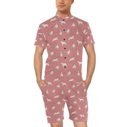 Bull Terriers Pattern Print Design 09 Men's Romper