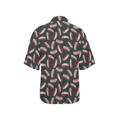 Bacon Pattern Print Design 02 Women's Hawaiian Shirt