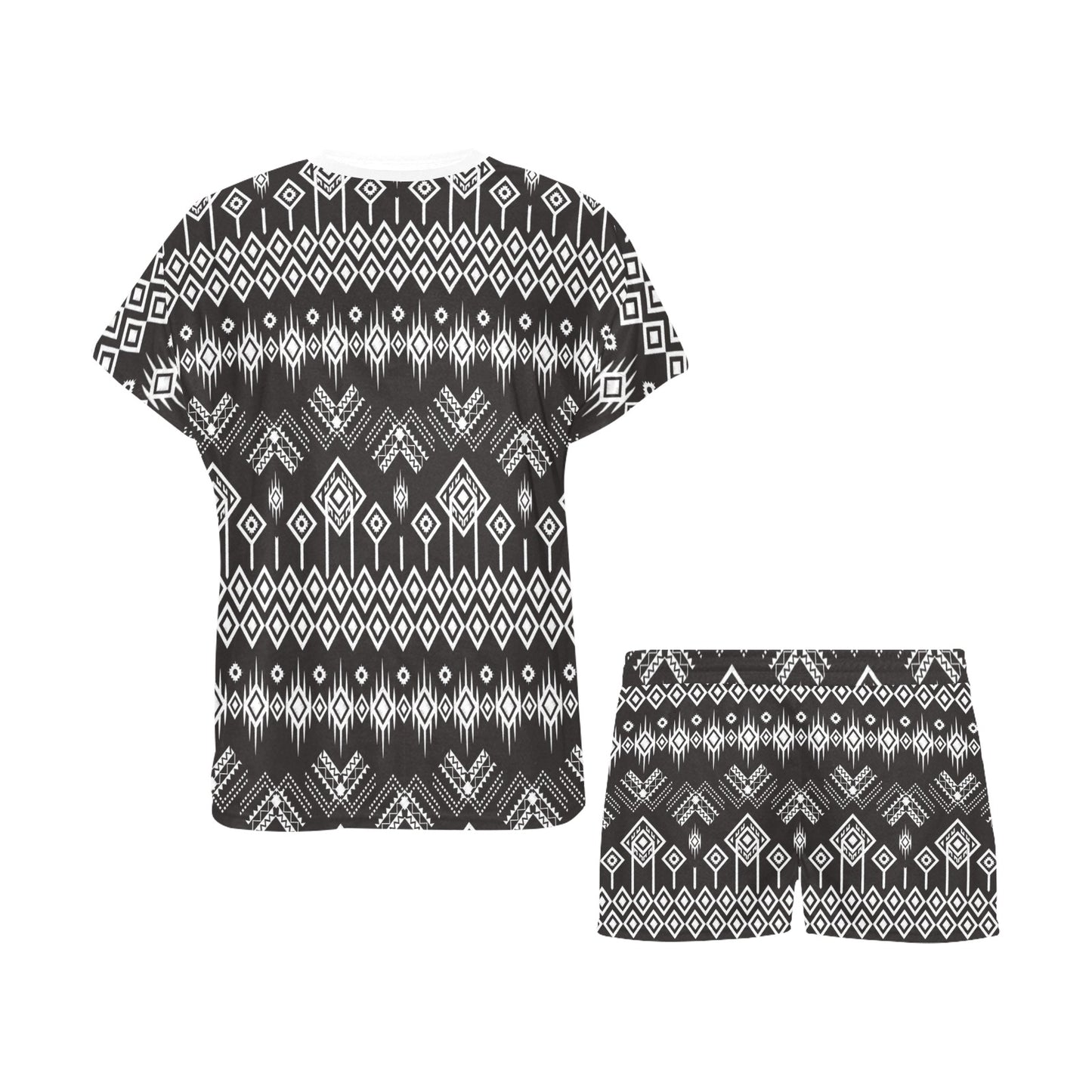 Tribal Pattern Print Design LKS304 Women's Short Pajama Set