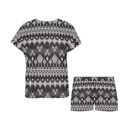 Tribal Pattern Print Design LKS304 Women's Short Pajama Set
