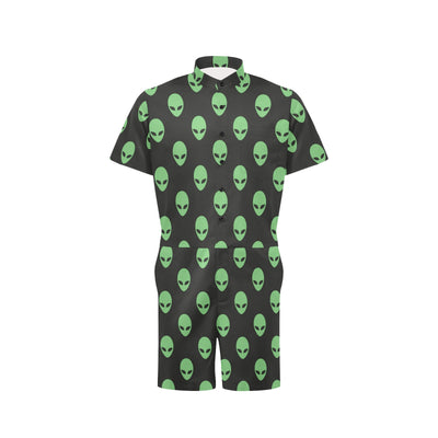 Alien Green Neon Pattern Print Design 01 Men's Romper