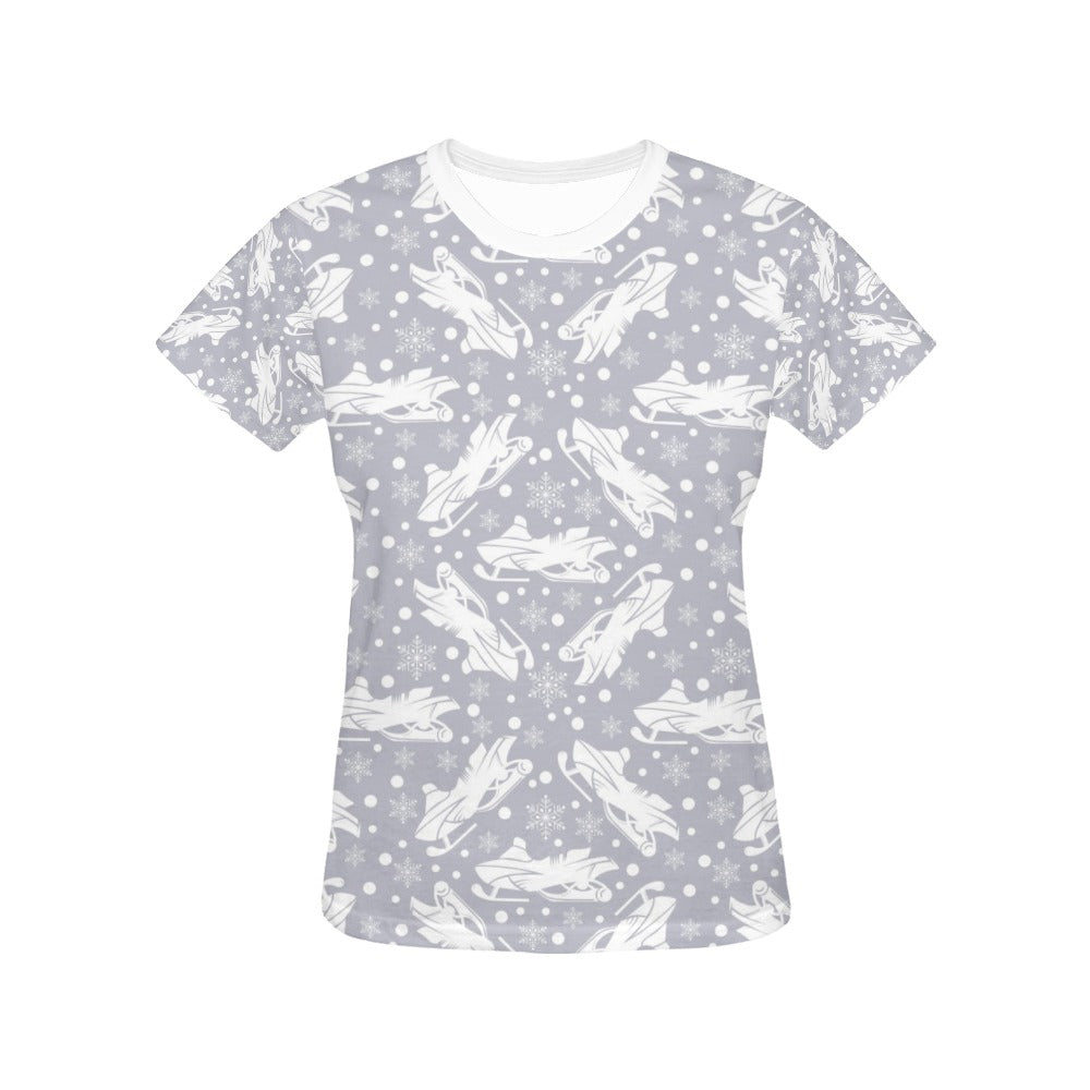 Snowmobile Print Design LKS302 Women's  T-shirt
