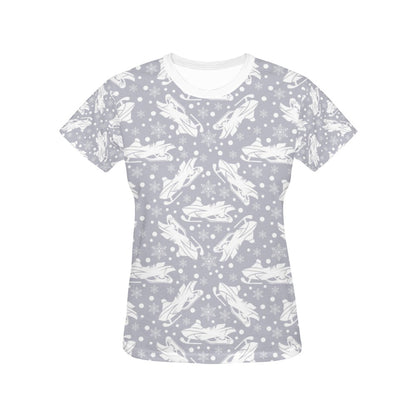 Snowmobile Print Design LKS302 Women's  T-shirt
