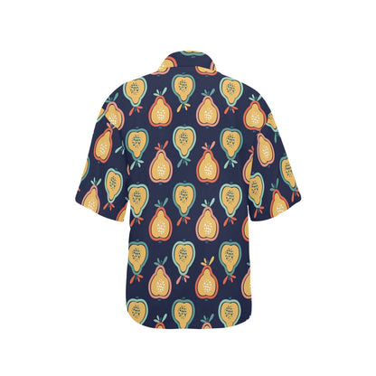 Pear Pattern Print Design PE03 Women's Hawaiian Shirt