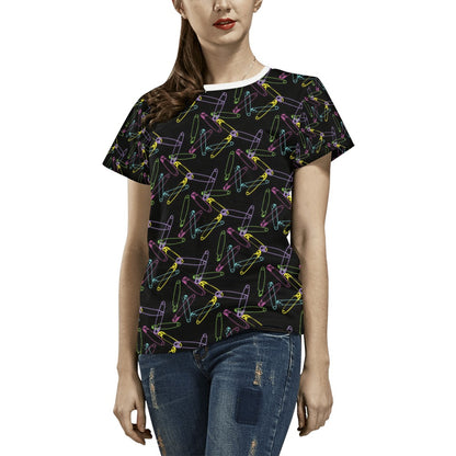 Safety Pin Print Design LKS304 Women's  T-shirt
