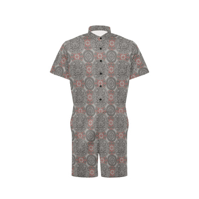 Calendar Aztec Pattern Print Design 04 Men's Romper