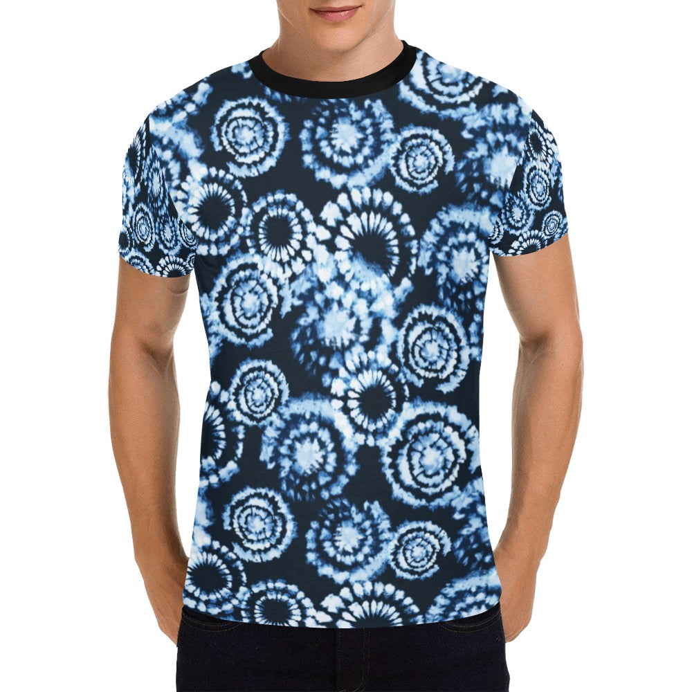 Tie Dye Dark Blue Print Design LKS306 Men's All Over Print T-shirt