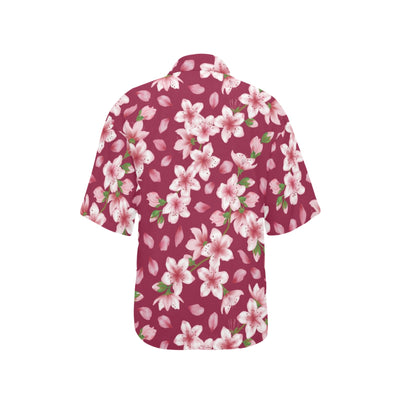 Cherry Blossom Pattern Print Design CB06 Women's Hawaiian Shirt