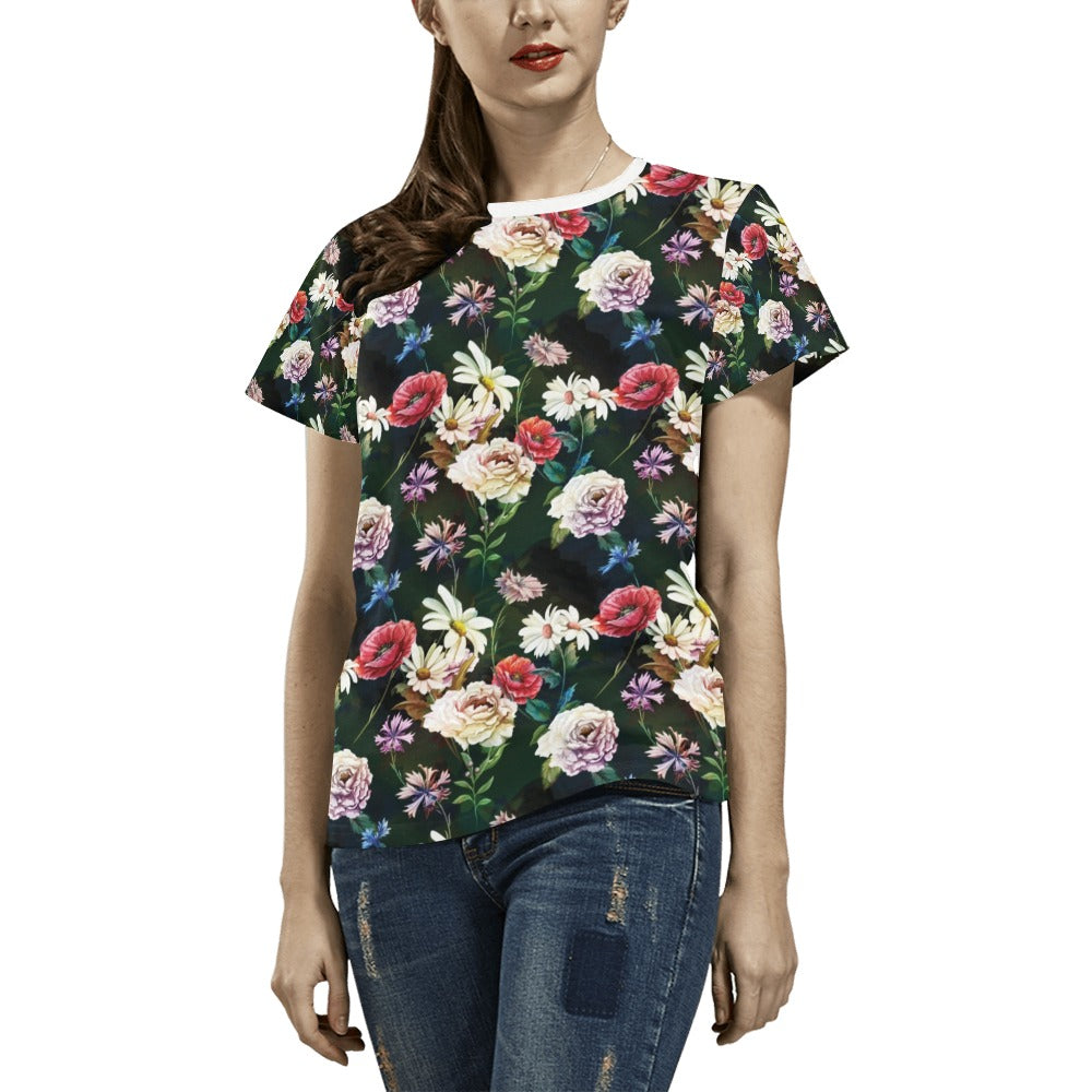 Summer Floral Print Design LKS303 Women's  T-shirt