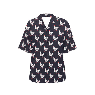 Chicken Pattern Print Design 03 Women's Hawaiian Shirt