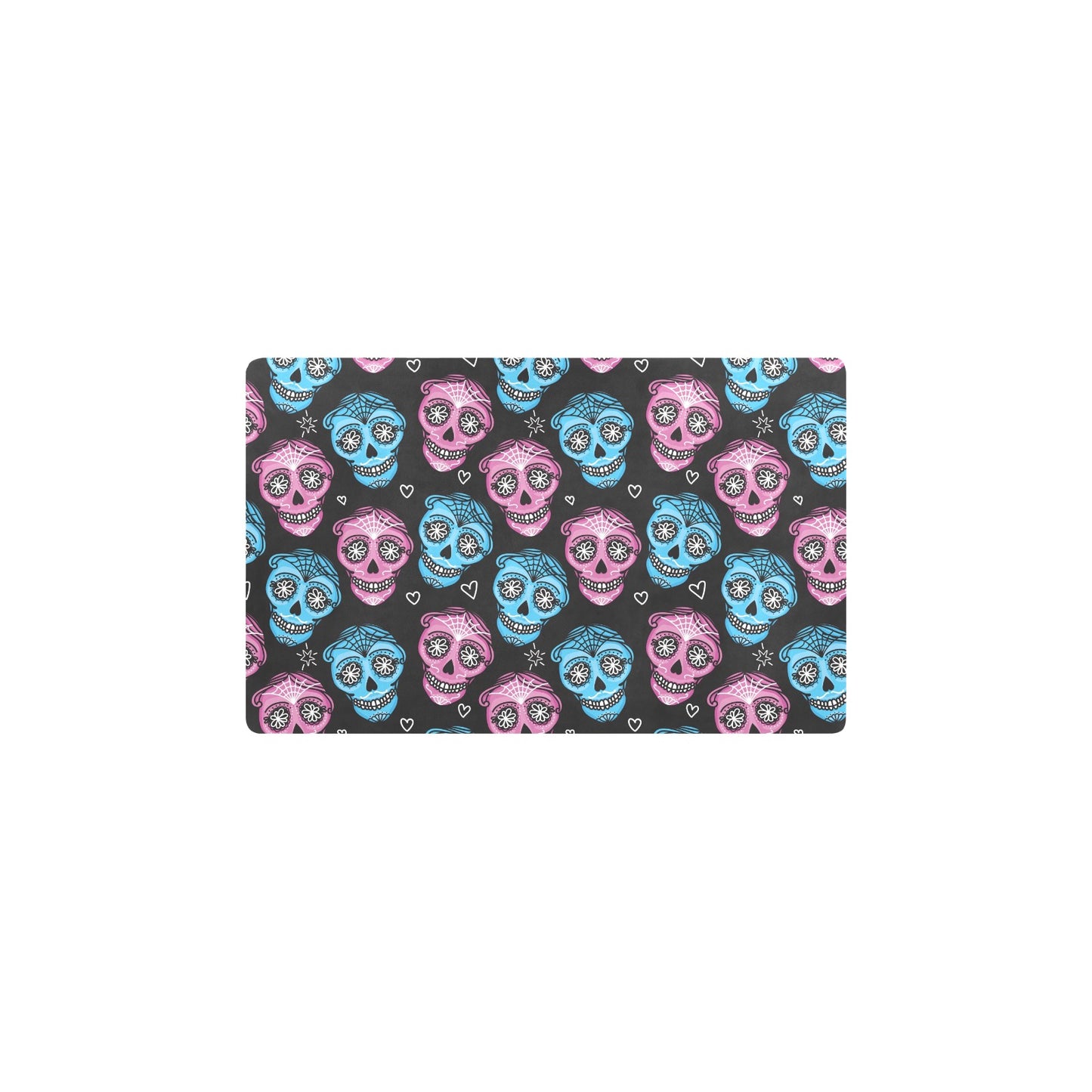 Day of the Dead Skull Print Pattern Kitchen Mat